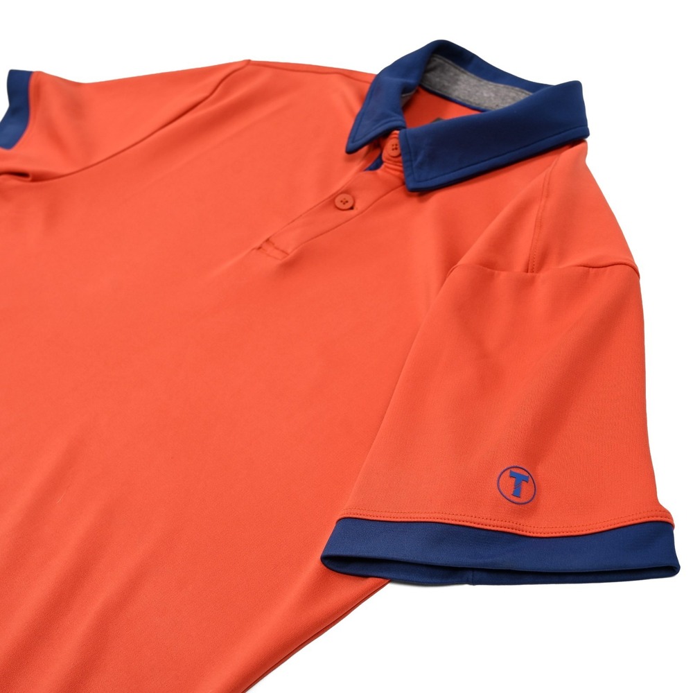 Twillory Polo Shirt Mens Large Orange Athleisure Performance Short Sleeve Golf